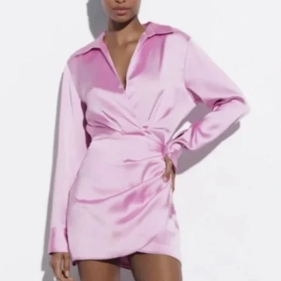 zara pink short dress Dress Clearance Zara Limited Edition Ruffled Tulle Dress Pink Zara Ruffled Mini Dress ZARA ZW COLLECTION Short Ruffle Mini